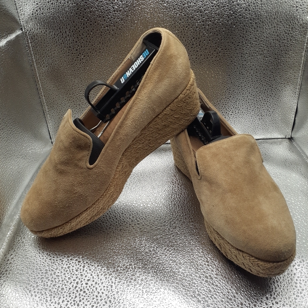 Matiko Tan Slip On Wedged Espadrilles Loafers Women's Size 7.5